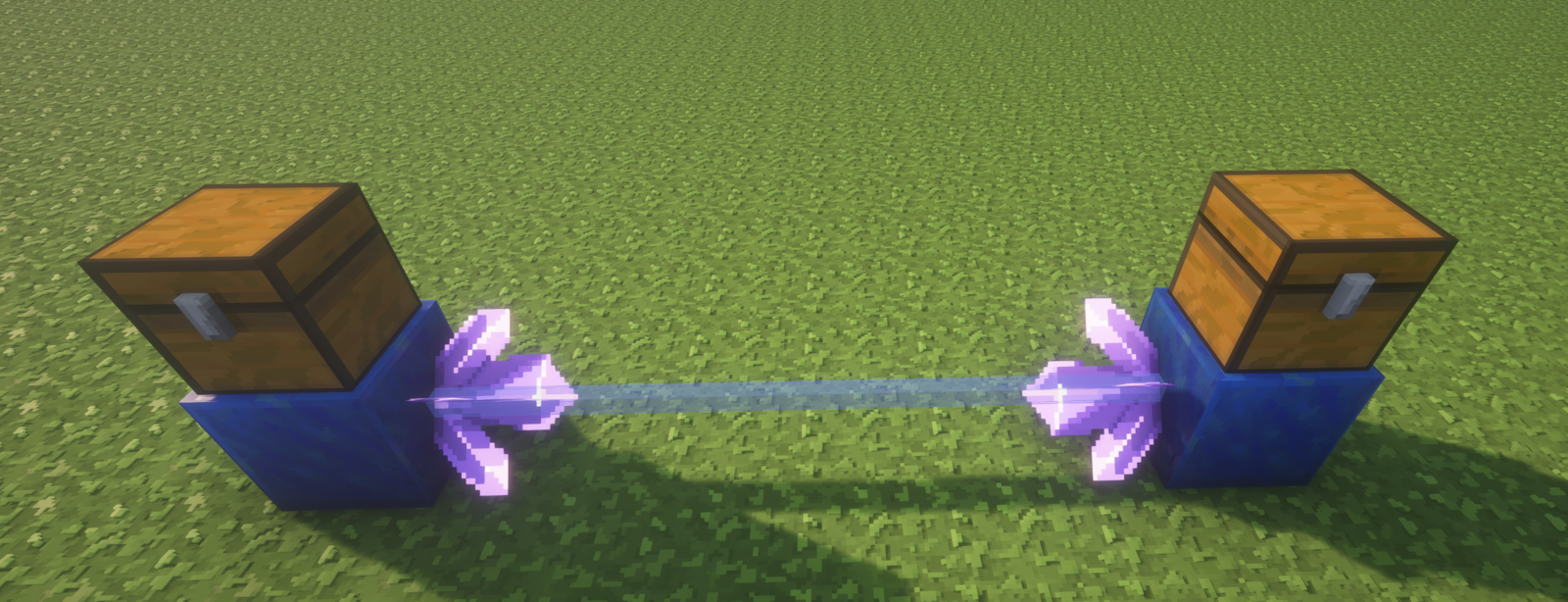 Two lapis item systems connected by facing crystals