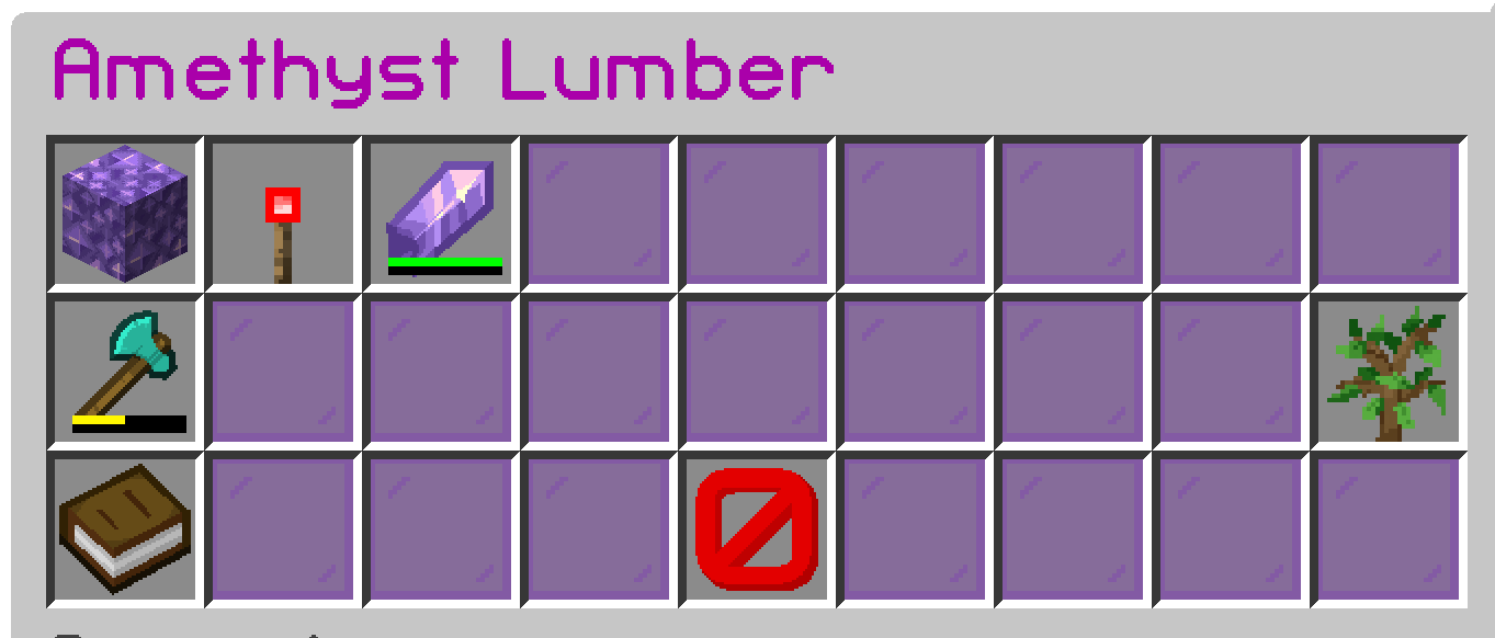 Lumber Cutter menu and tool status